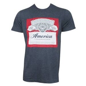 Men's Budweiser Graphic T-Shirt - Dark Gray with Red Accent